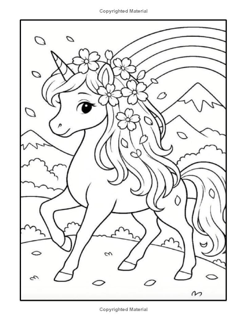 Unicorn Coloring Book: I LUV EZ Coloring Book