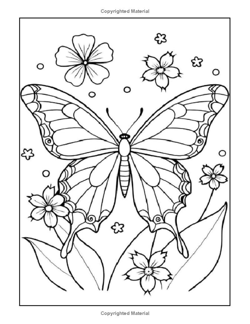 Butterflies: I LUV EZ Coloring Book