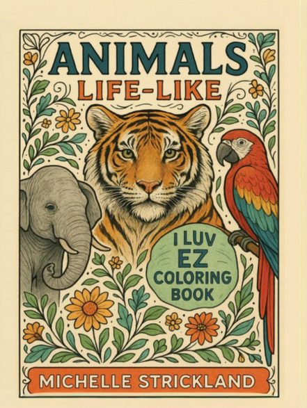 Animals Life-Like: I LUV EZ Coloring Book
