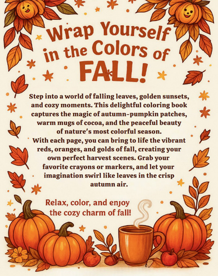 Cozy Fall Coloring Book: I LUV EZ Coloring Book