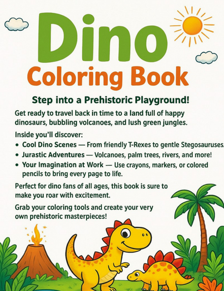 Dino Coloring Book: I LUV EZ Coloring Book